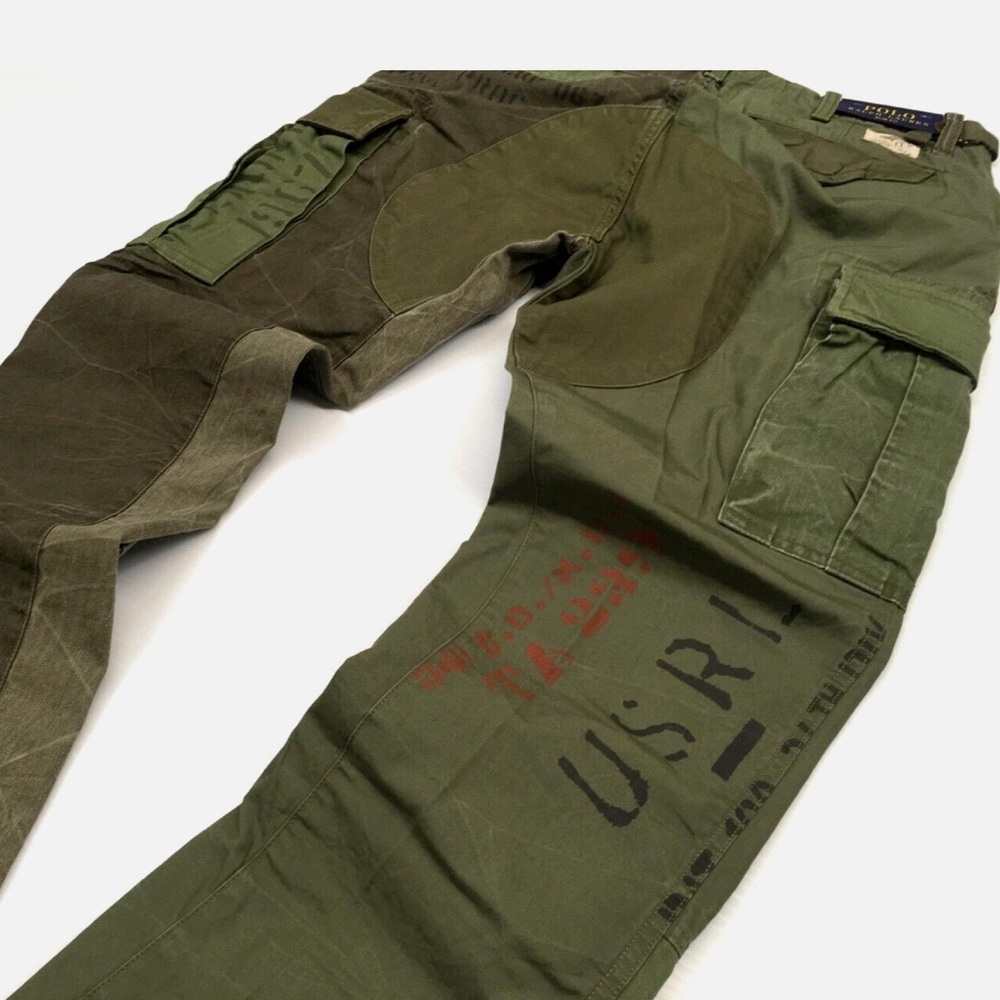 Polo Ralph Lauren Olive Patchwork Cargo Pants
